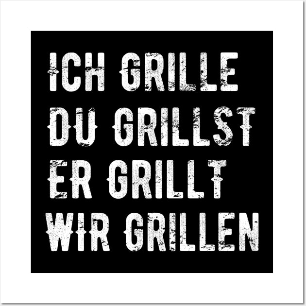 Konjugation Grillen Ich Grille Grill BBQ Barbeque Geschenk Wall Art by SinBle